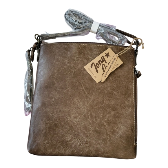 Trenditions Tony Lama Open Face Genuine Cow Hide Crossbody Bag - Picture 2 of 4